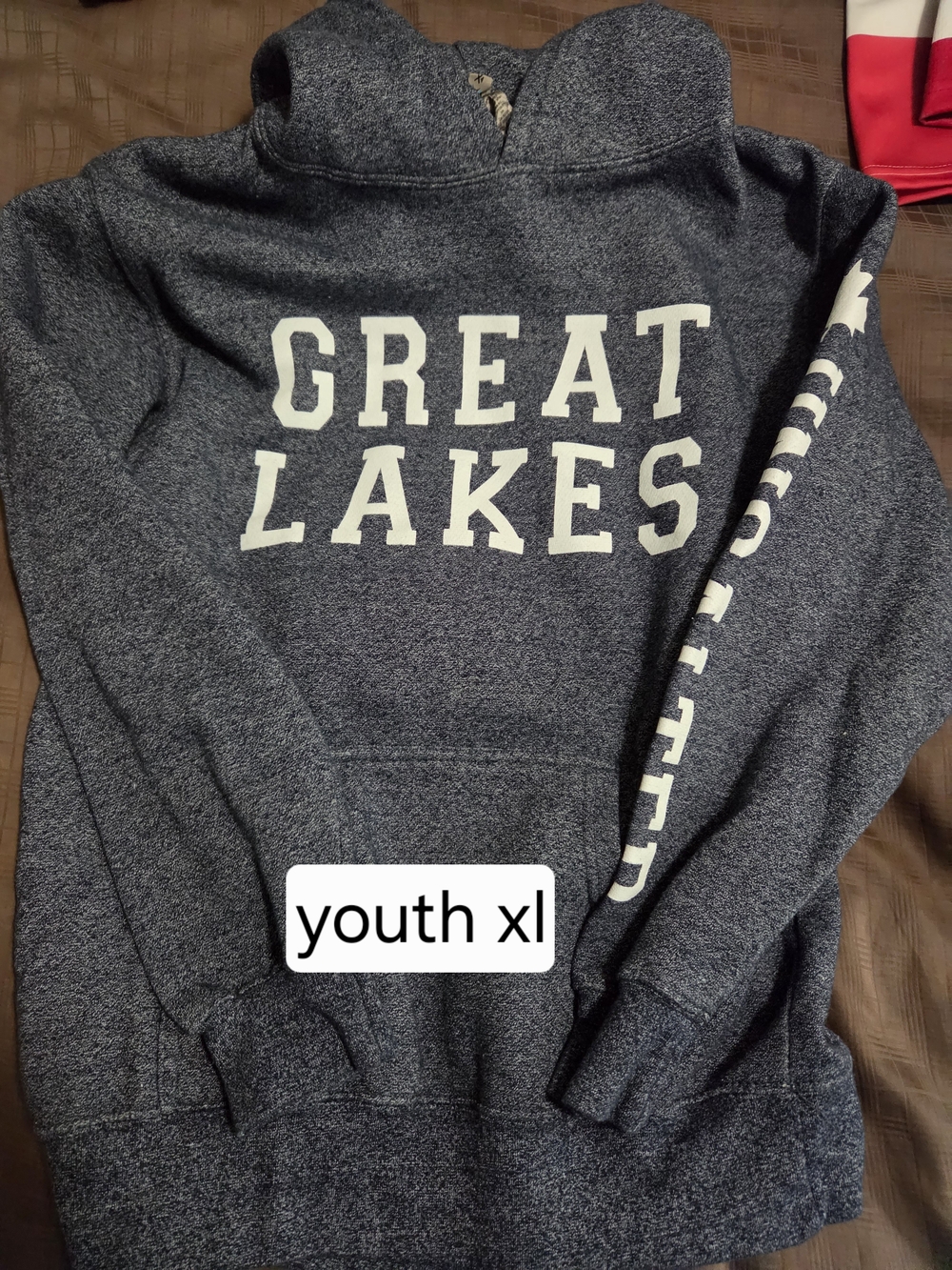 Youth XL Gray blue 'Great Lakes' Hoodie -